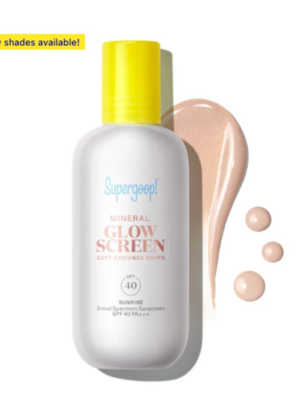 NWT Supergoop Mineral Glowscreen Soft-Radiance Drops SPF 40 Sunrise 1.7 fl. oz.